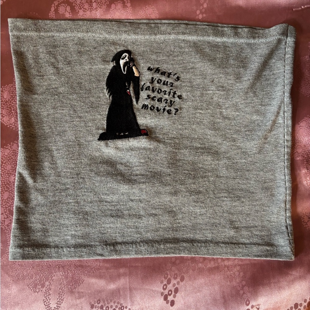 Gray Graphic Neck Warmer